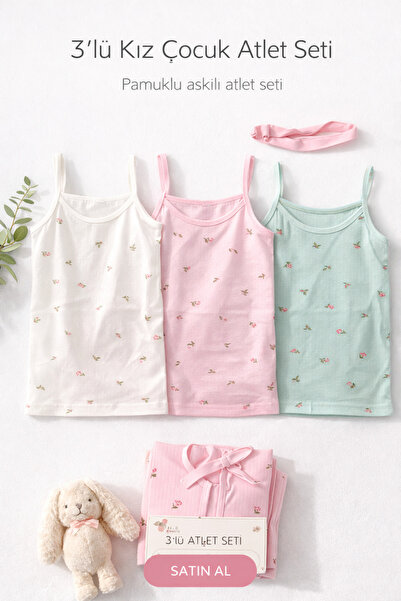 mini kanka Girls' Comfortable and Stylish 3-Piece Tank Top Set