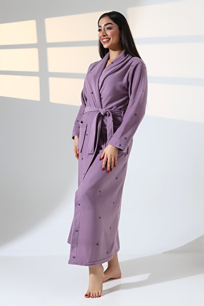 LİKAPA Long Shawl Collar Fleece Dressing Gown 226