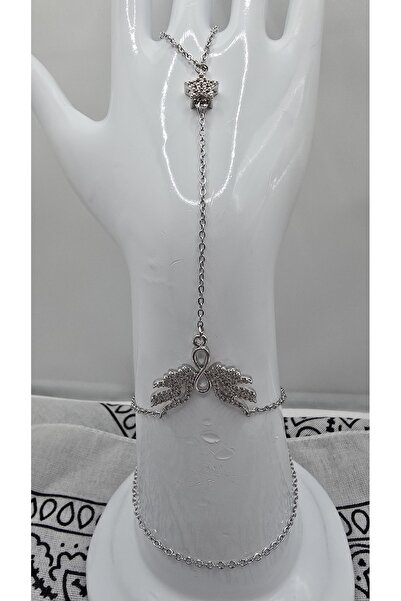 NO NAME Stainless Steel Silver Color Infinite Theme Mode Zircon Stone Shahmeran