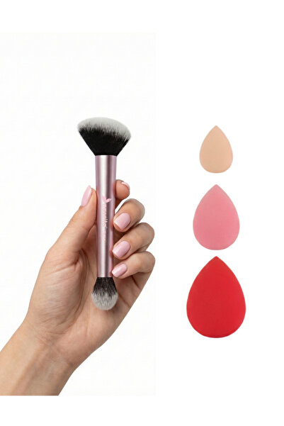 nascita Double Sided Makeup Brush - 537 & 3-Piece Makeup Sponge Set - 124