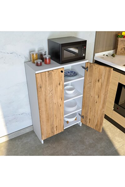 Morpanya Kitchen 2 Kapak 4 Raf Mutfak Düzenleyici Dolap Kahve Köşesi Mutfak O...