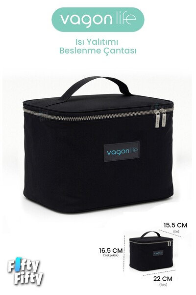 Vagonlife Heat Insulated Thermal Lunch Box Food Carry Thermos Bag with Hot and Cold Pocket -Ffvgnb106