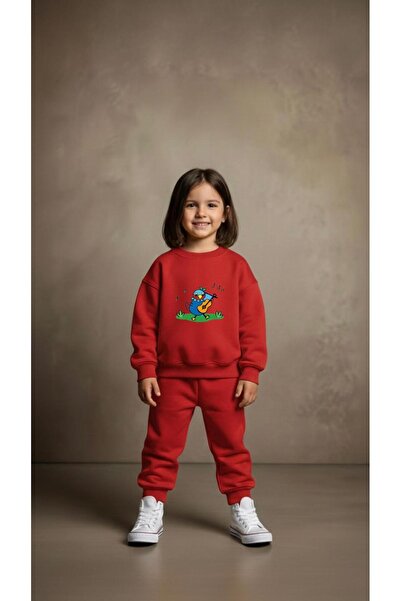 playwear سترة رياضية GİTAR KUŞ B مطبوع للفتيات والأولاد برقبة دائرية3 4-5-6-7...