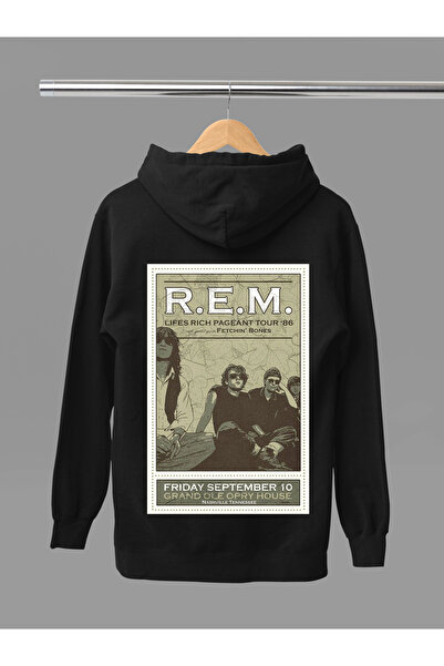 MAGORS R.E.M. SWEATSHIRT ROCK CU GLUGĂ, BUMBAC IMPRIMAT, MÂNĂ LUNGĂ, cu căptu...