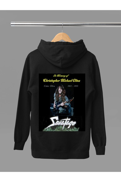 MAGORS سترة روك من القطن بأكمام طويلة مطبوعة من SAVATAGE THE ROCK BAND مبطن ب...