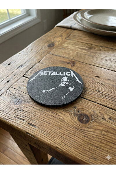 SORA DESIGN Metallica Themed Decorative Coaster Tabletop Accessory