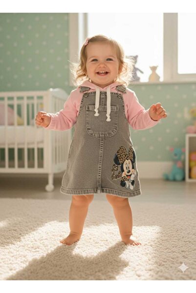 Oryeda Kız Micky Baskılı Renkli Badili Kot Jile