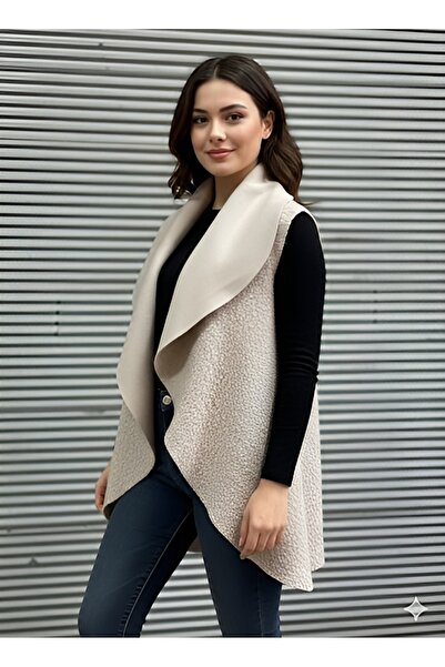 AGORATEKSTİL Women's Original Italian Boucle Fabric Vest