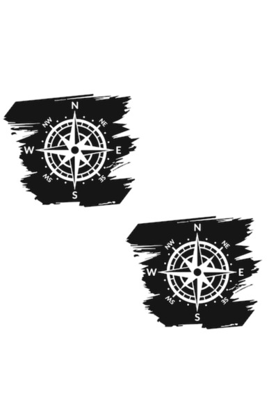 Oracal Set 2 stickere auto, rezistente la apa, Off Road, Busola, 30cm, negru