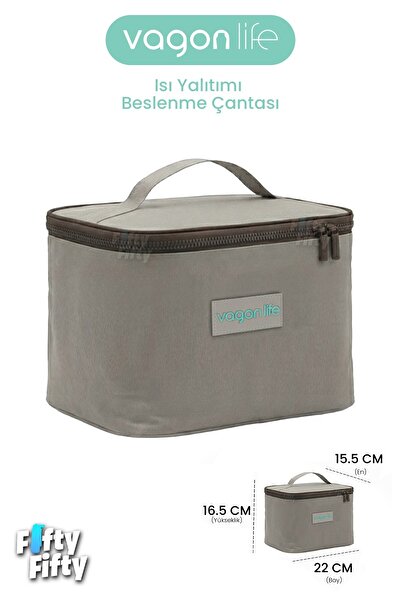 Vagonlife Heat Insulated Thermal Lunch Box Food Carry Thermos Bag with Hot and Cold Pocket -Ffvgnb106