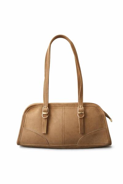 Tandi Bags Ferland Suede Baguette Bag Brown