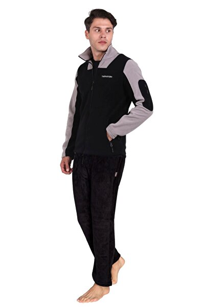 THERMOFORM Evo Pro Polar Thermal Men's Black-Grey Coat / Black Pants Tracksuit Set