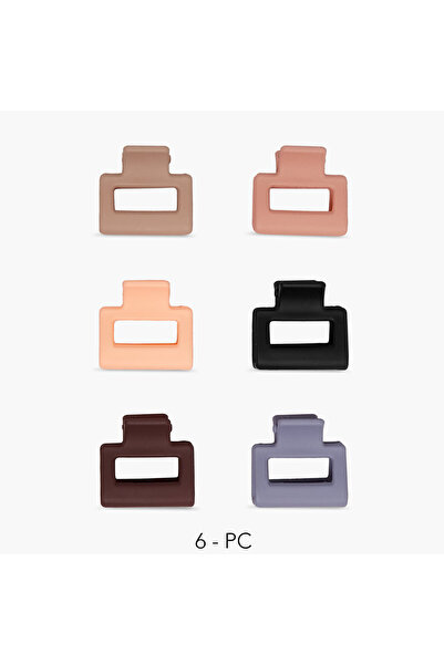 Lifestyle عبوة من 6 مشابك شعر مستطيلة الشكل بلمسة نهائية غير لامعة