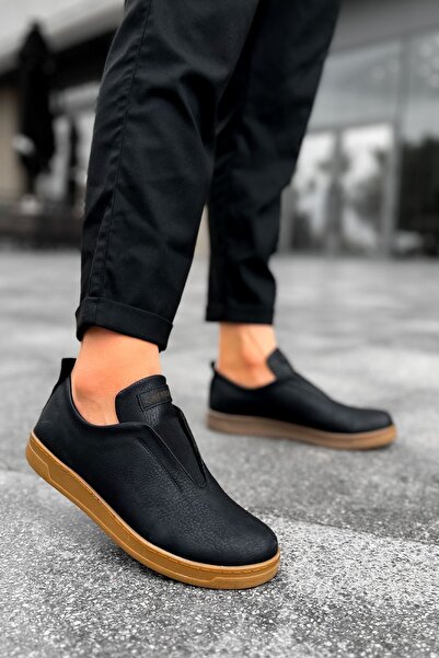 Lucy Shoes حذاء رياضي رجالي YG195 Rigidus بدون أربطة ونعل كريب من الجلد الطبي...