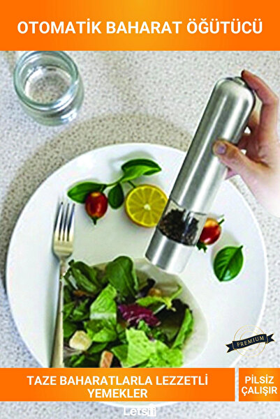 Letsii Pilli Otomatik Tuz ve Karabiber Baharat Değirmeni