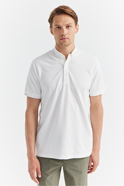 PAULMARK Men's Polo Neck T-Shirt with Sleeve and Neck Detail