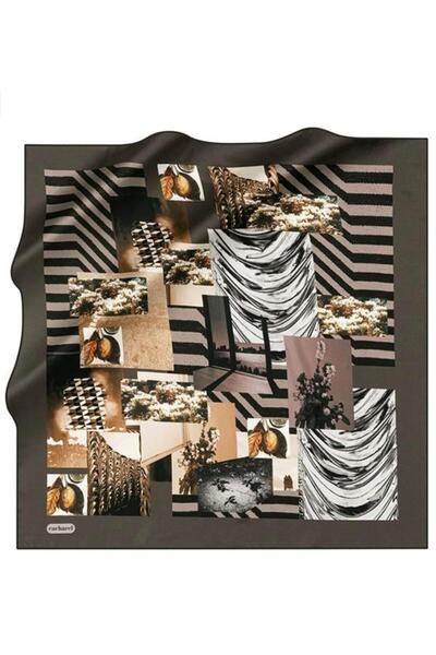 Cacharel Шовковий шарф Twill - 8655313-915 Попелясто-кавовий