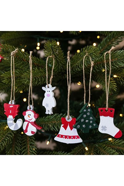 Uretti ديلا 1284 3377 زينة شجرة عيد الميلاد مصنوعة يدويًا من 6 قطع من مسحوق ا...