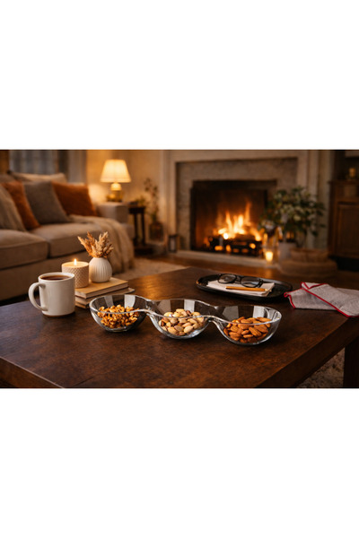 Paşabahçe CRYSTALLIN EL YAPIMI 3 BÖLMELİ ÇEREZLİK