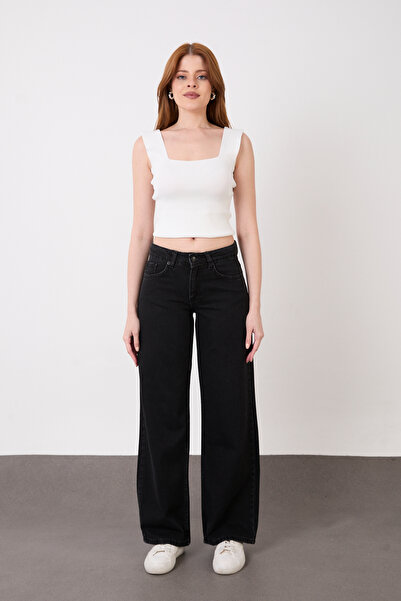 525 Dark Smoked Super Extra High Waist Palazzo Loose Jeans