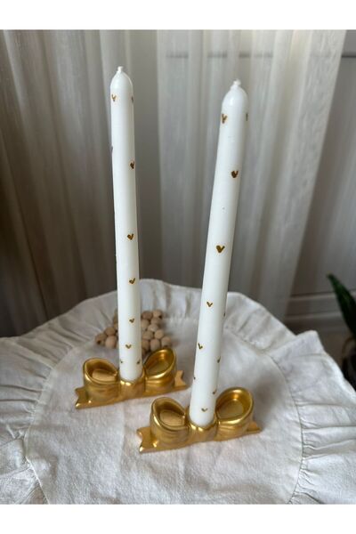 FLAME CANDLE HANDMADE CANDLES 4 Parça , Pinterest Gold Fiyonk Şamdanlık , Gol...