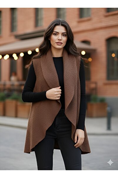 AGORATEKSTİL Women's Original Italian Boucle Fabric Vest