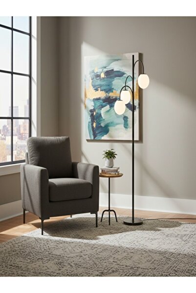 BEC13 Floor lamp with 3 light-up balls - Modern decorative lighting for upscale homes