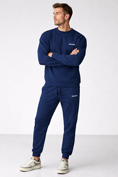 COMBİNE MİCHAİL Erkek Lastikli İkili Mavi Bol Eşofman Takımı