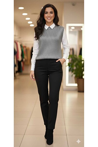 MODA Gıri Selanik örme yaldızlı kolsuz söğter