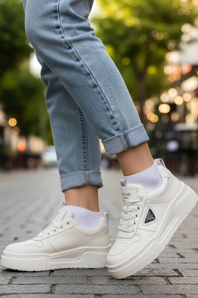 Lufian Kadın Hakki Deri Sneaker Ayakkabısı Beyaz