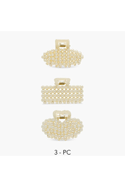 Lifestyle عبوة من 3 مشابك شعر مزينة باللؤلؤ