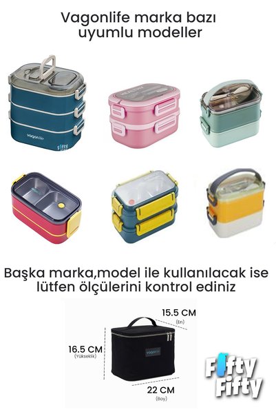 Vagonlife Isı Yalıtımlı Termal Yemek Beslenme Çantası Mama Taşıma Termos Çanta Sıcak ve Soğuk Cepli -FFB1062