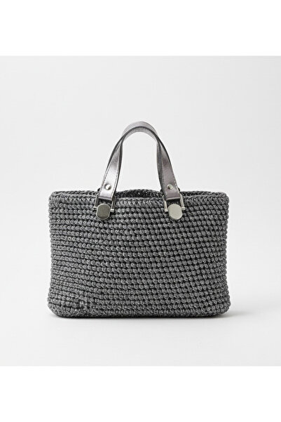 Lume Store Handmade Silver Color Tote Mini Handbag Handmade