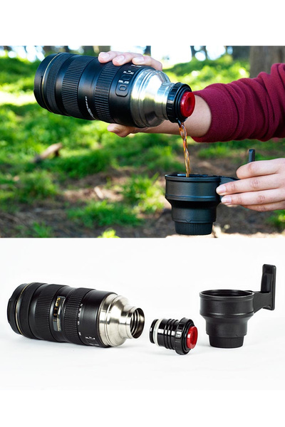 direkstoktan ترمس على شكل عدسة كاميرا بمقاسات نيكون 70-200 / زجاجة ترمس معزول...