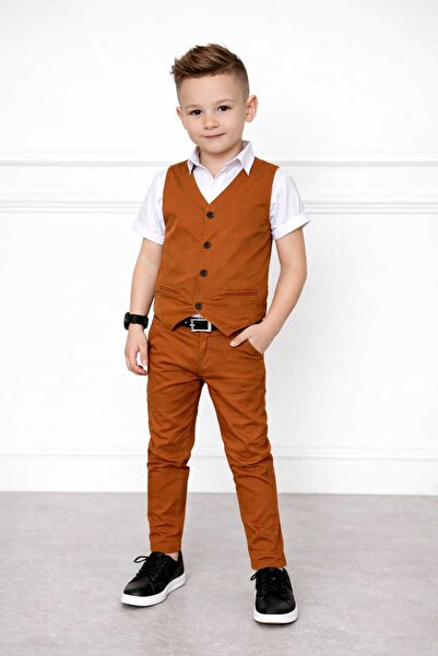 muzur r kids muzur r kids Gabardine Vest / Shirt / Gabardine Trousers / Belt ...