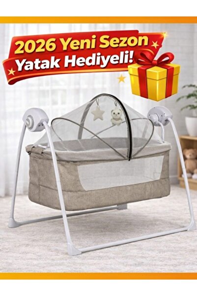 modabebekler Bebek Elektrikli Sallanan Beşik Tüllü Konforlu 2026 Yeni Sezon Y...