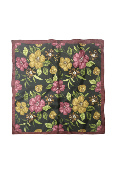 Sultan İpek وشاح / باندانا منقوشة بالزهور مقاس 50×50 سم