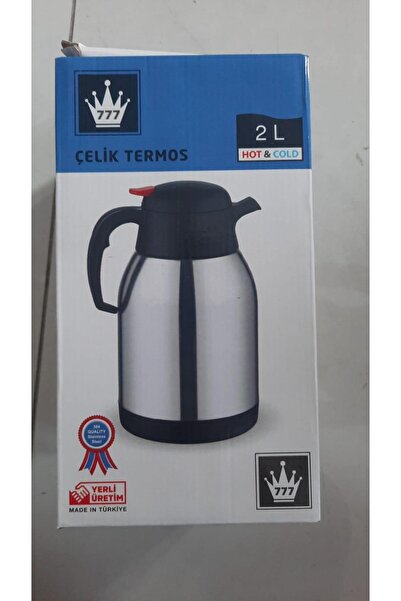 Muhtelif Çeli̇k Teros 2 Lt Double Layer Premium Stainless Steel Thermos 2 Lt Water Bottle for Picnic Camping Serving Catering