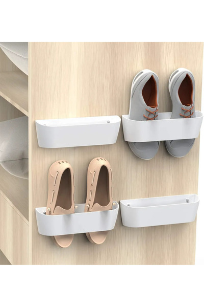 Plasfire Beyaz Monte Edilebilir Ayakkabı Rafı Tutucu / Düzenleyici ( 1 adet ayakkabı için )