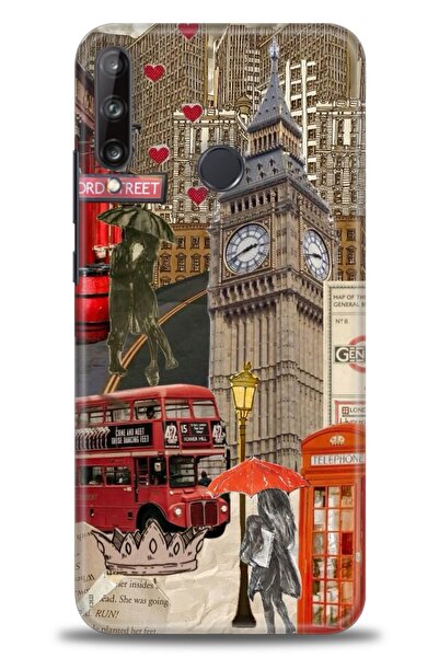 Rulet Aksesuar غطاء متوافق مع هاتف هواوي P40 لايت E HD مطبوع - غطاء سيليكون م...