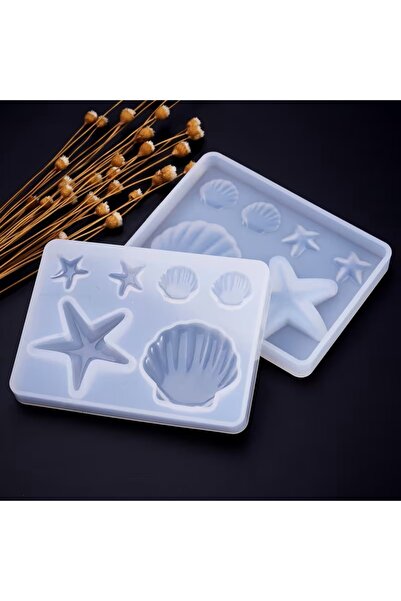 Siliko World Silikon Epoksi Kolye Küpe Kalıbı Deniz Yıldızı ve Deniz kabuğu