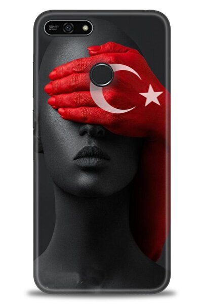 Rulet Aksesuar غطاء متوافق مع هاتف هواوي هونر 7A HD مطبوع + واقي شاشة سيراميك...