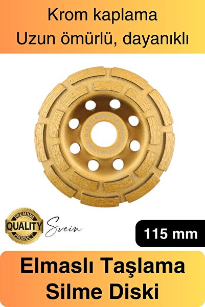 Svein Premium 115 mm Mermer Beton Elmaslı Taşlama Silme Parlatma Diski Uzun Ö...