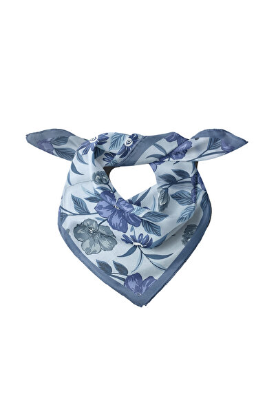 Sultan İpek Çiçek Desenli Fular / Bandana 50x50cm