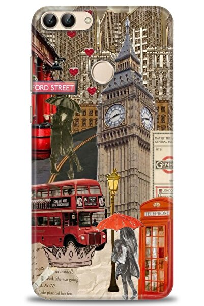 Rulet Aksesuar حافظة متوافقة مع هاتف هواوي بي سمارت HD مطبوع + واقي شاشة سيرا...