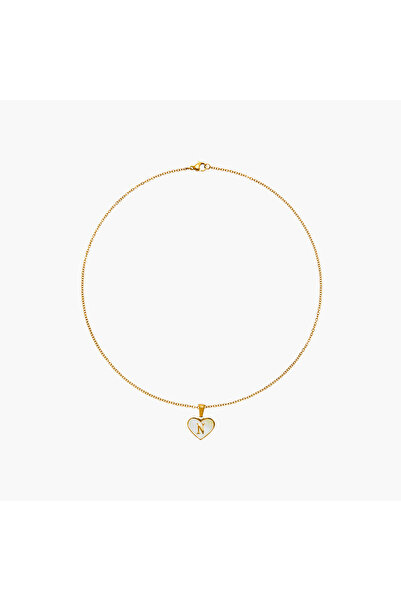 Lifestyle Metallic Initial N Pendant Necklace with Lobster Clasp Closure
