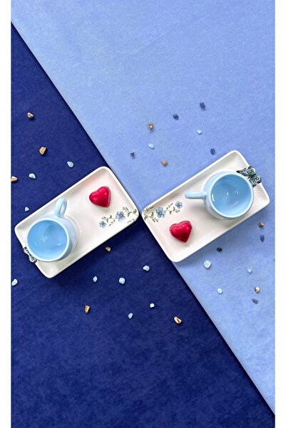 Erbaşlar Valentine's Day 4 Piece Coffee Cup & Saucer Set for 2 People