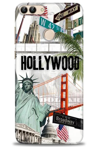 Rulet Aksesuar غطاء متوافق مع هاتف هواوي بي سمارت HD مطبوع + واقي شاشة سيرامي...