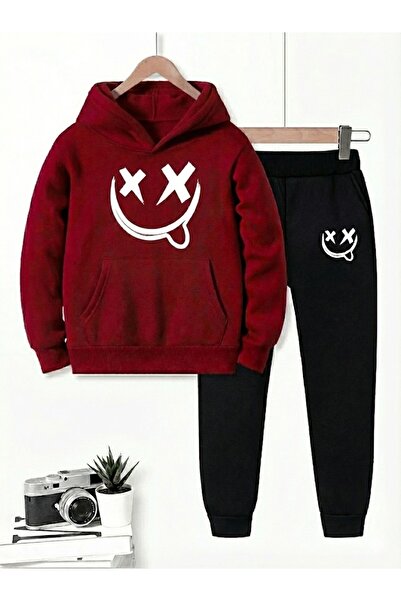 Velostra Daily Smile Printed 3 Thread Comfortable Winter Thick Bottom Top K Hooded Tracksuit Set