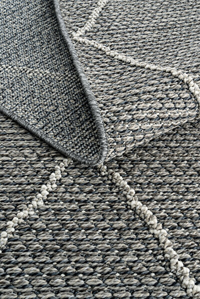 Cool Halı Elit Gri Bukle Altı Metre Kare Dokuma Saçaklı 4 Mevsim Antre Salon ...